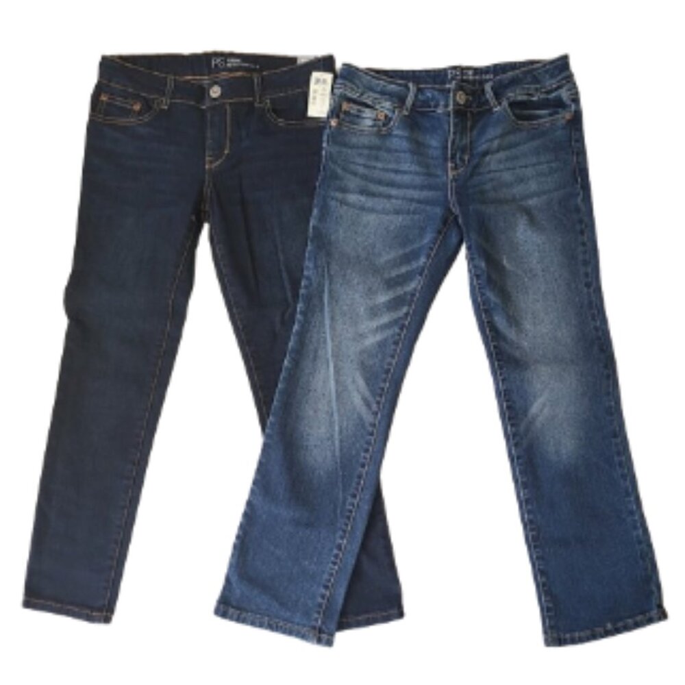PS AEROPOSTALE Bundle 2 Pair Jeans - Adjustable Waist Skinny & Jegging Girl's 8P